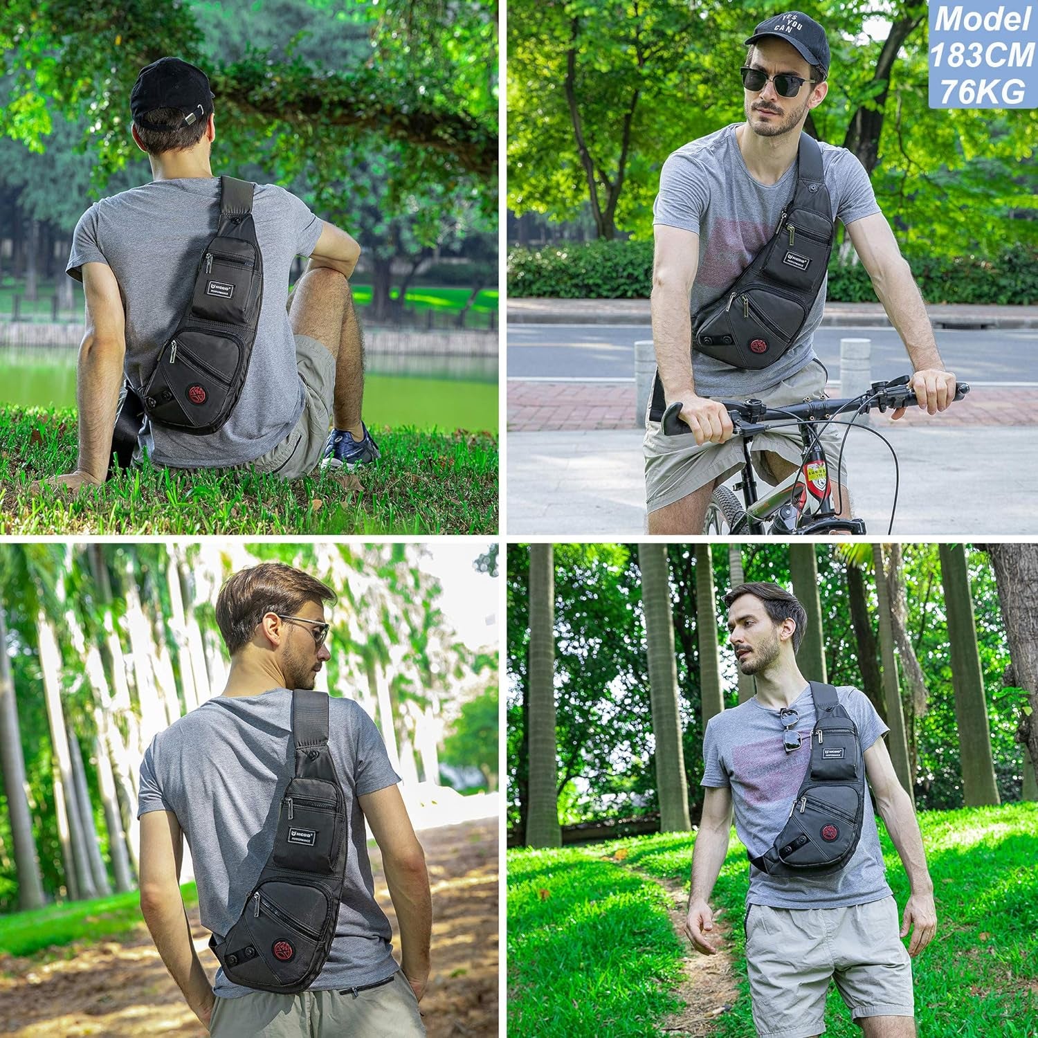 Sling Bag Chest Shoulder Backpack Crossbody Daypack for Men Women