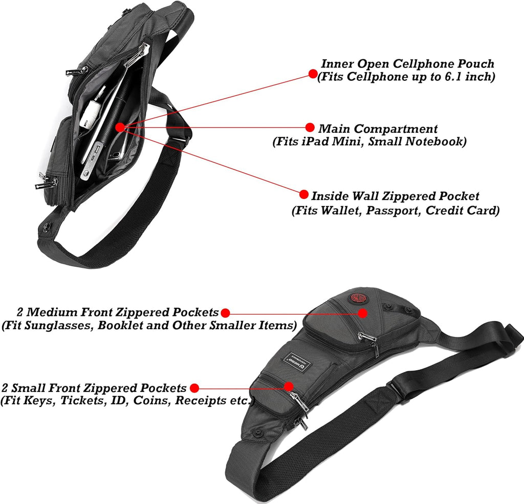 Sling Bag Chest Shoulder Backpack Crossbody Daypack for Men Women