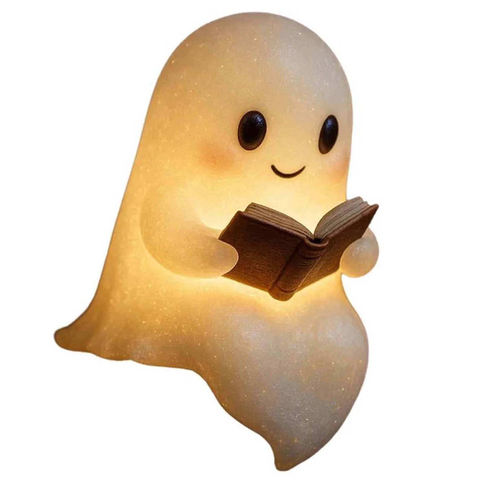 Ghost Reading Lamp - 3D LED Book Night Light with Warm Glow | Cute Halloween Decor for Bedroom & Study, Perfect Gift for Readers (6-Inch)