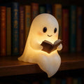 Ghost Reading Lamp - 3D LED Book Night Light with Warm Glow | Cute Halloween Decor for Bedroom & Study, Perfect Gift for Readers (6-Inch)