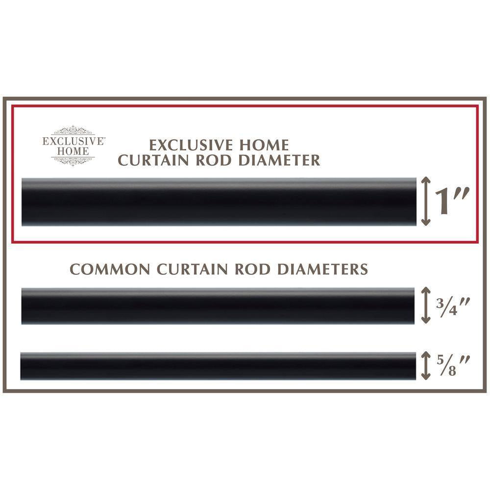 Black Pearl Mosaic 36 In. - 72 In. Adjustable 1 In. Single Curtain Rod Kit in Matte Black with Finial