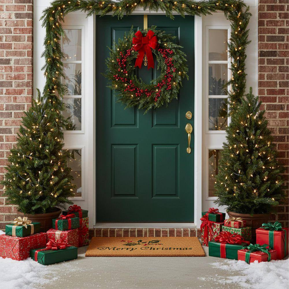 Christmas Holly 17 In. X 29 In. Coir Door Mat