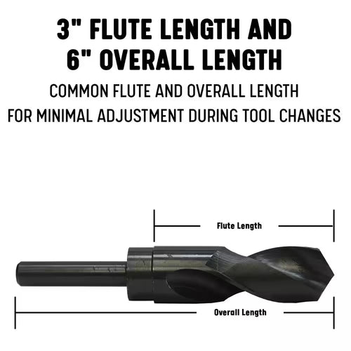 23/32 In. High Speed Steel Black Oxide Reduced Shank Specialty Drill Bit with 3/8 In. Shank