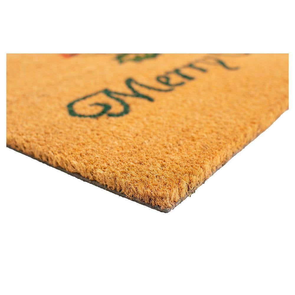 Christmas Holly 17 In. X 29 In. Coir Door Mat