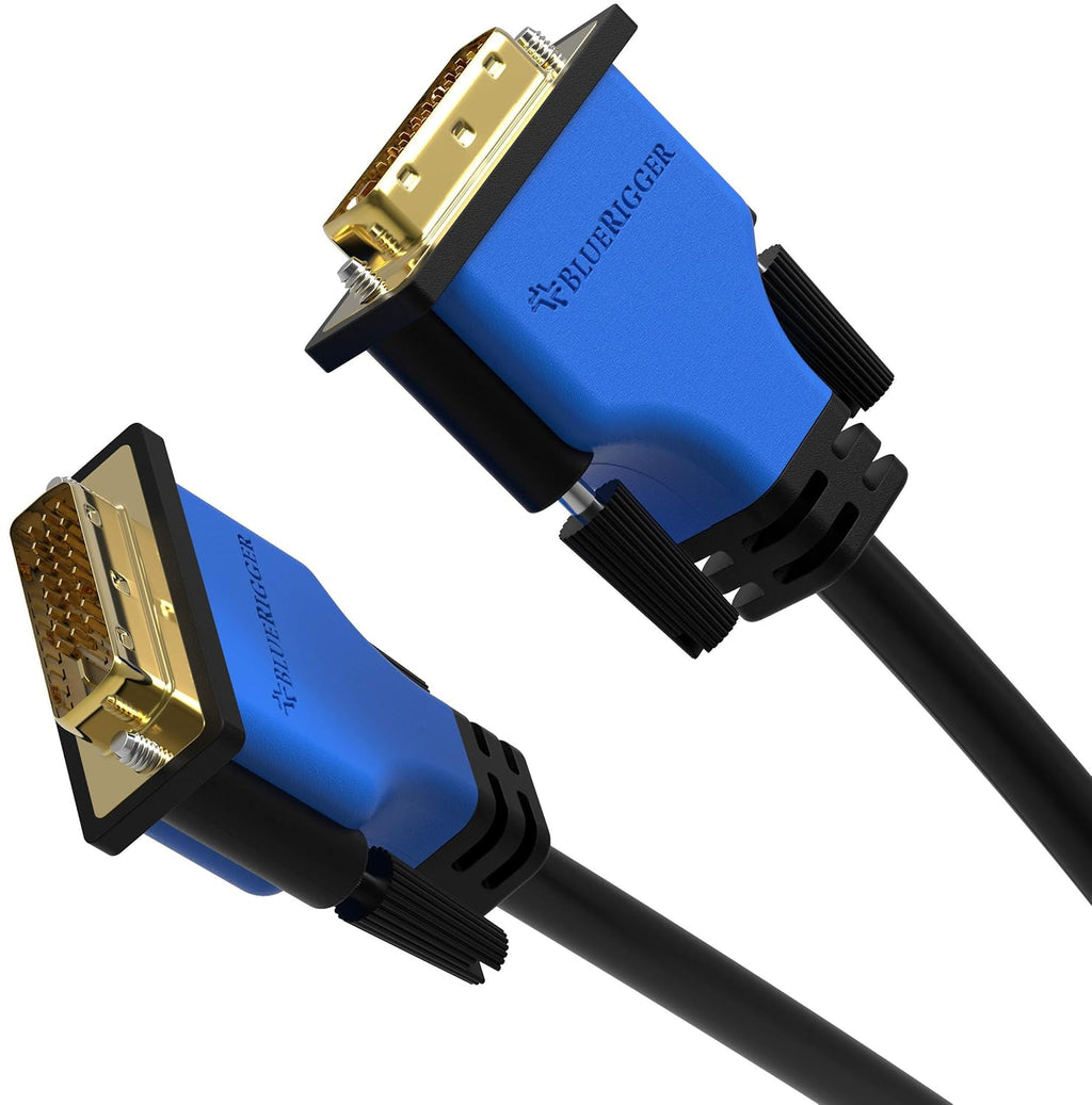 DVI to DVI Cable 10FT (High Resolution 2560X1600, DVI-D Cable 24+1 Dual Link, Gold Plated) – DVI Cables for Gaming, HDTV Monitors, Projectors, Graphics/Video Cards