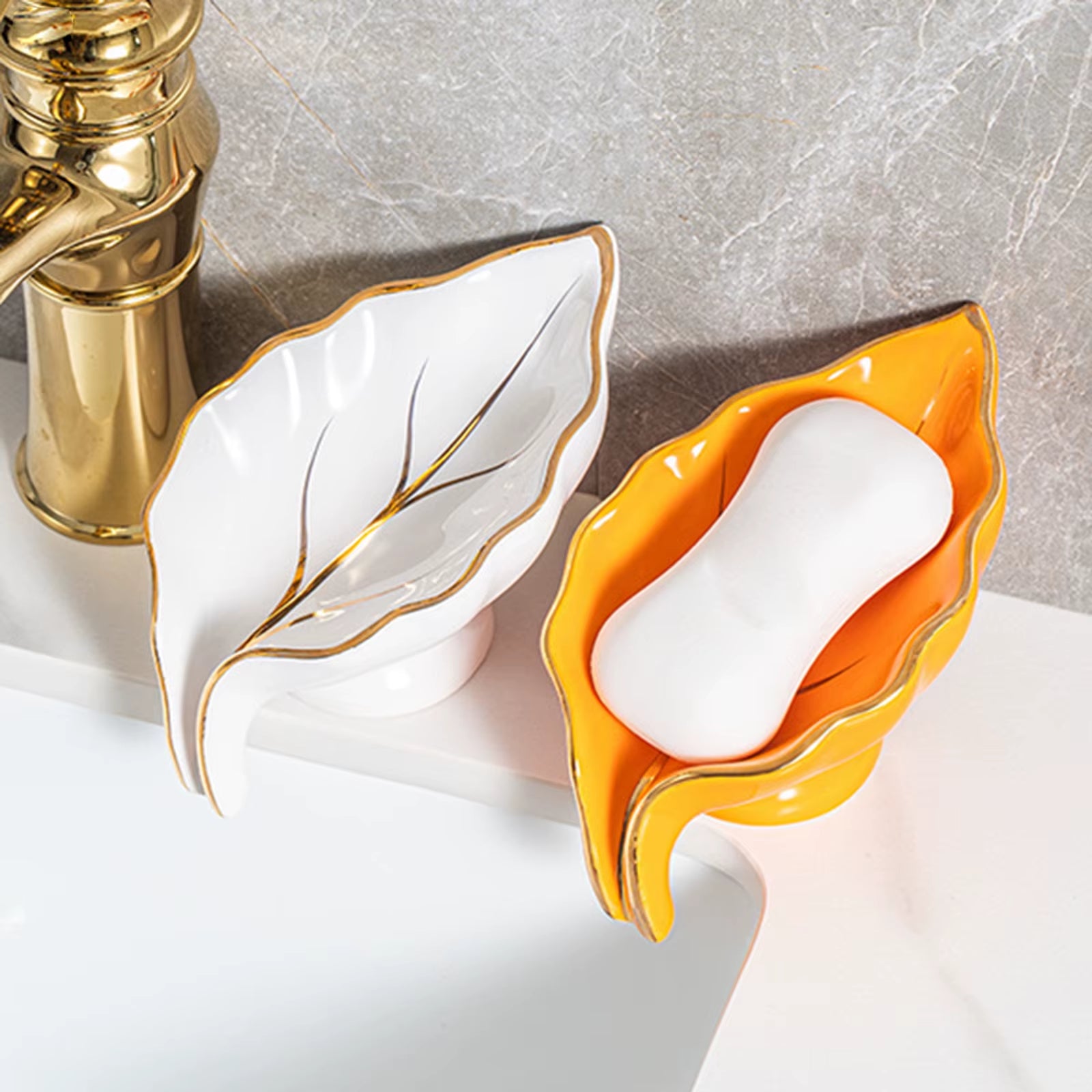 Ceramics Bathroom Soap Dishes Self Draining Container Storage Case Box Soap Holder for Bathtub Toilet Shower Countertop Decor