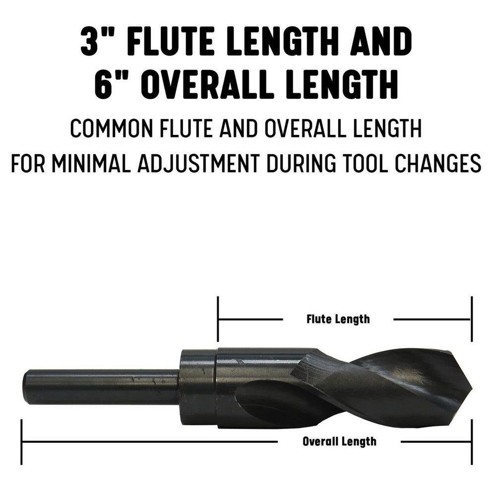 23/32 In. High Speed Steel Black Oxide Reduced Shank Specialty Drill Bit with 3/8 In. Shank