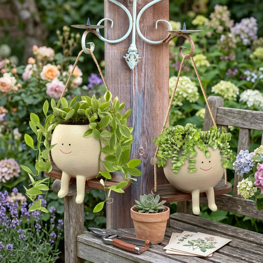 Smiling Face Swing Planter