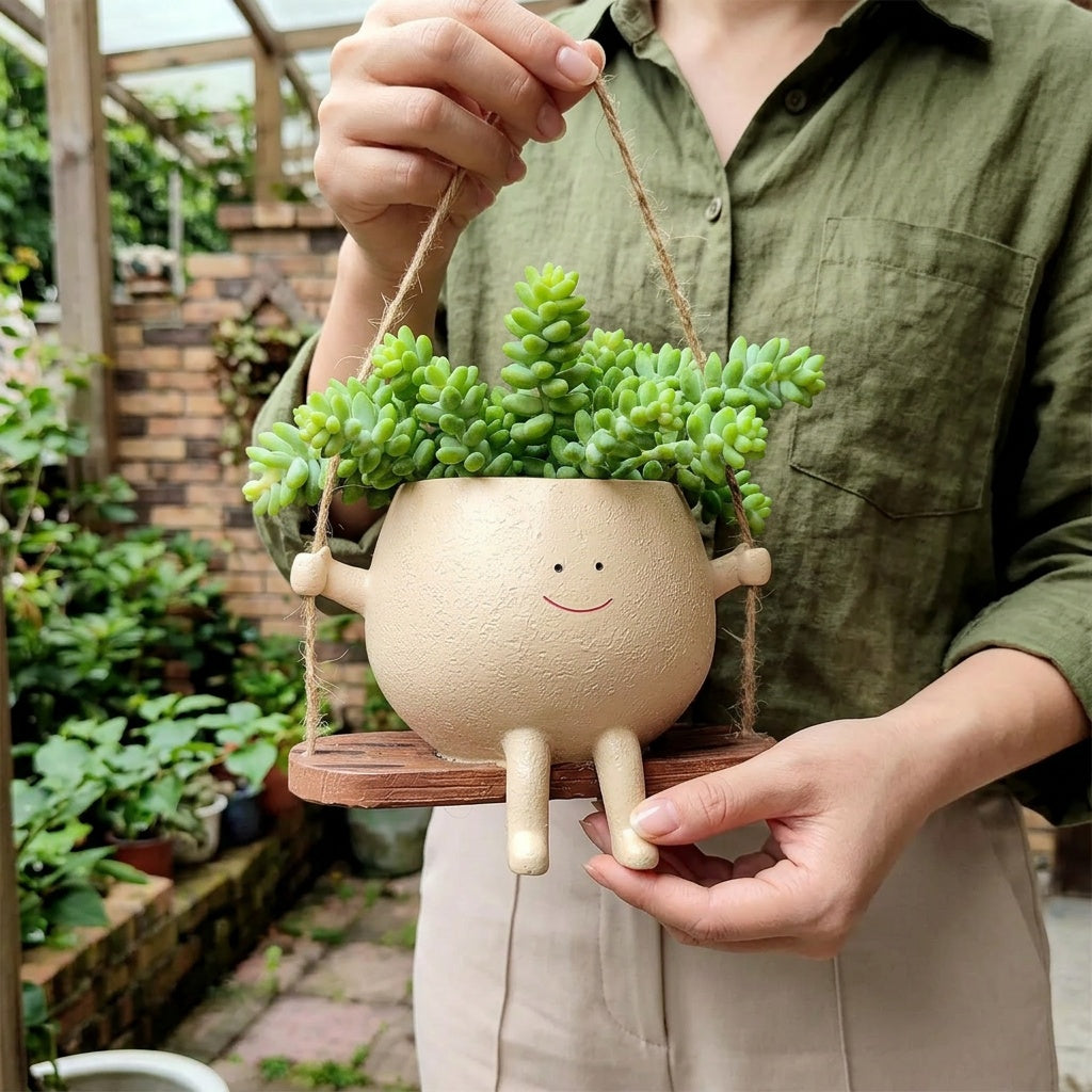 Smiling Face Swing Planter