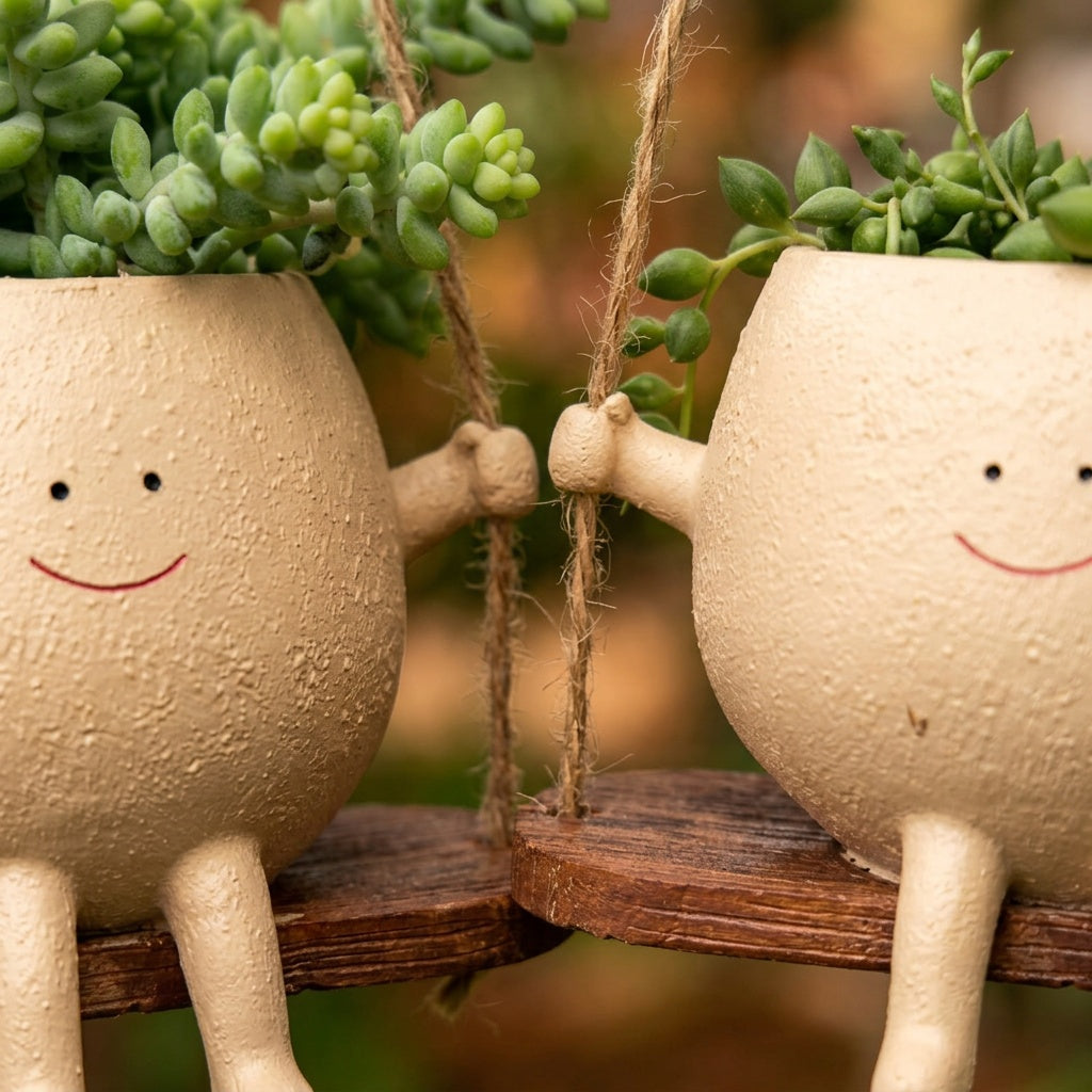 Smiling Face Swing Planter