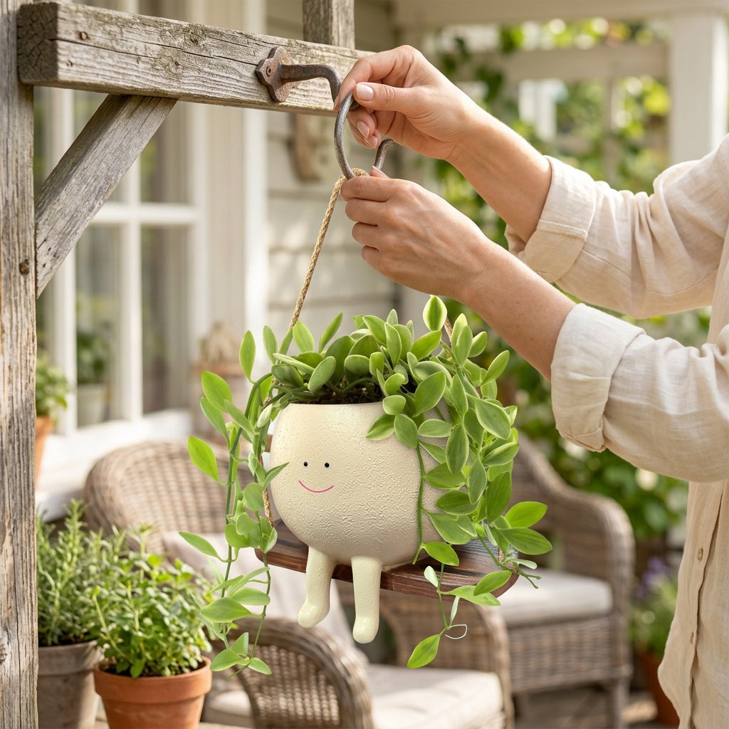 Smiling Face Swing Planter