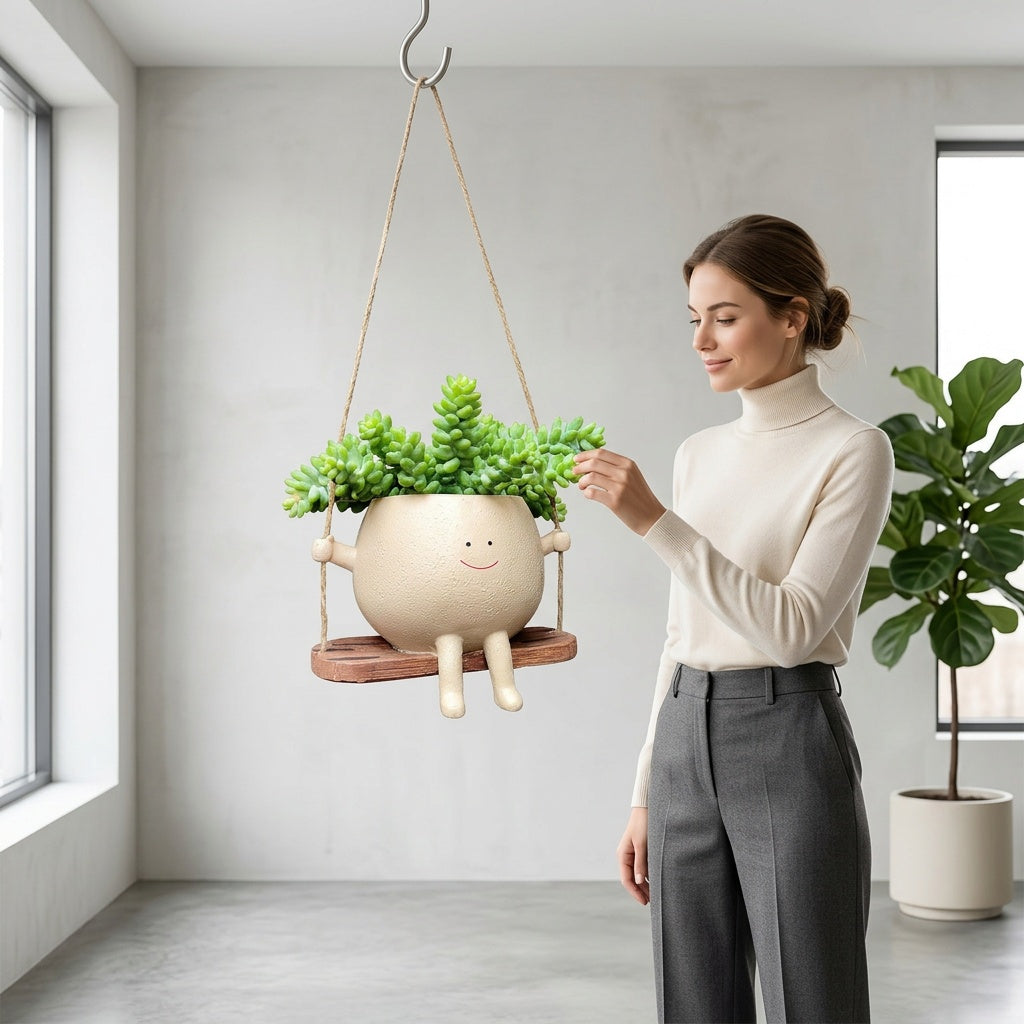 Smiling Face Swing Planter
