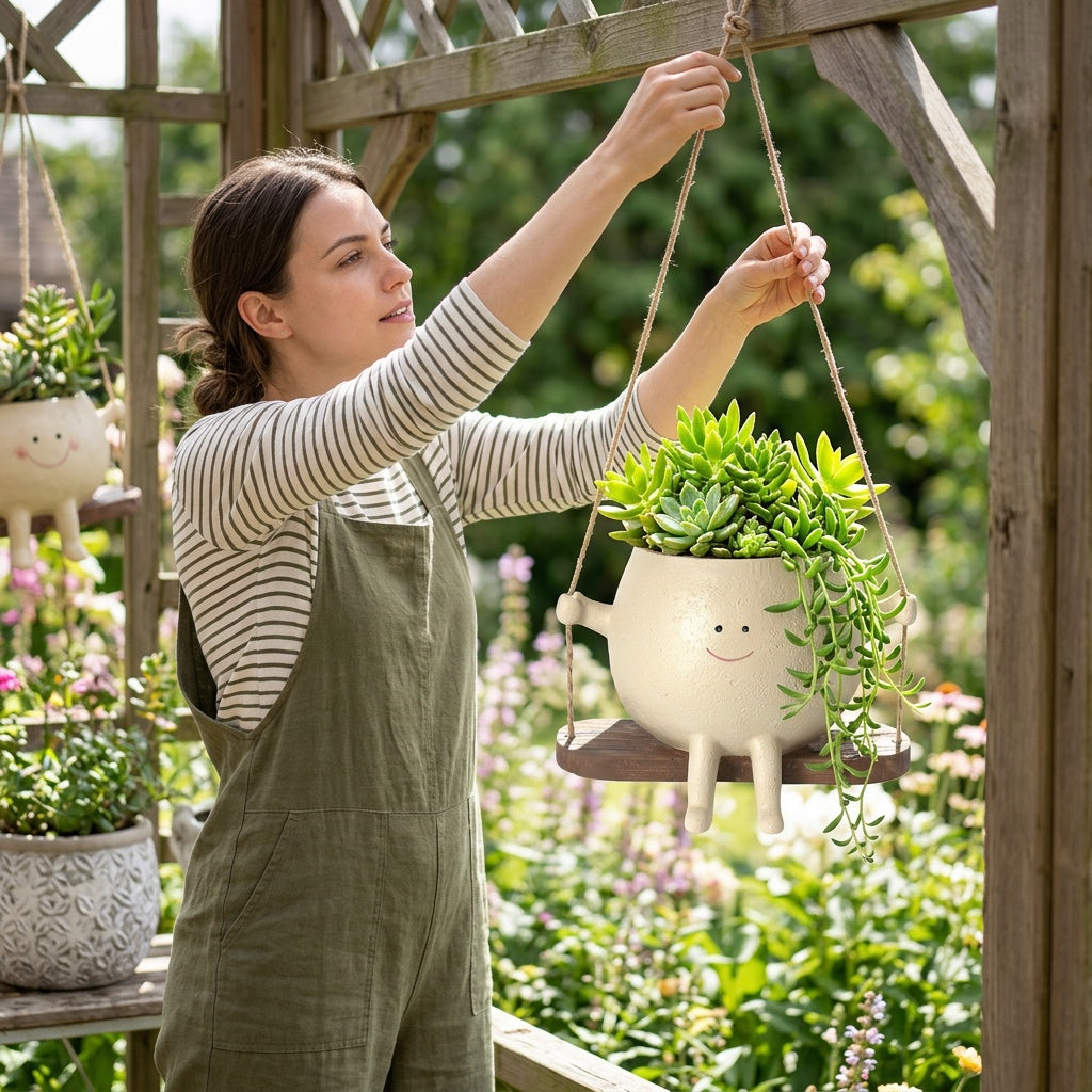 Smiling Face Swing Planter