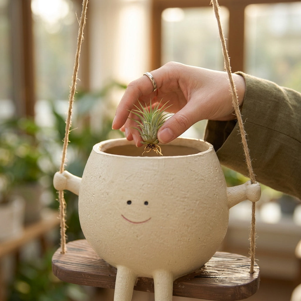 Smiling Face Swing Planter
